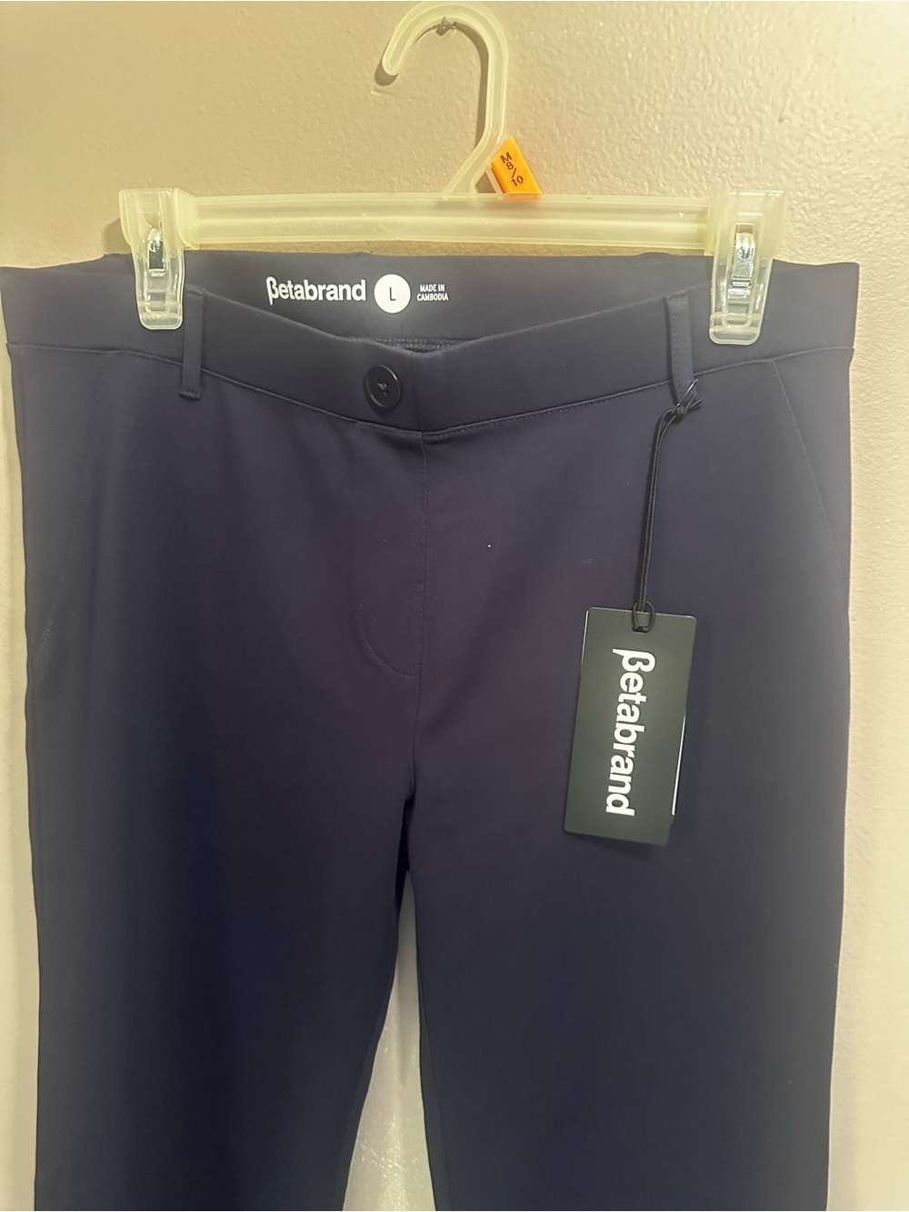Betabrand Navy Slim Stretch Dress Pants